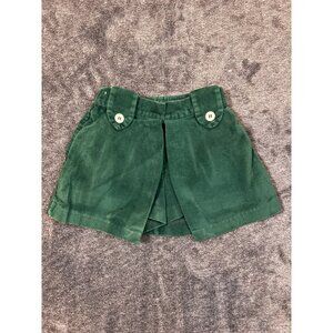 Vintage 1970's Buster Brown Hunter Green Split Front Corduroy Scooter Skirt/Skor
